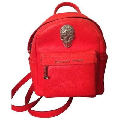 Pre-owned Philipp Plein Leather Backpack In Pink