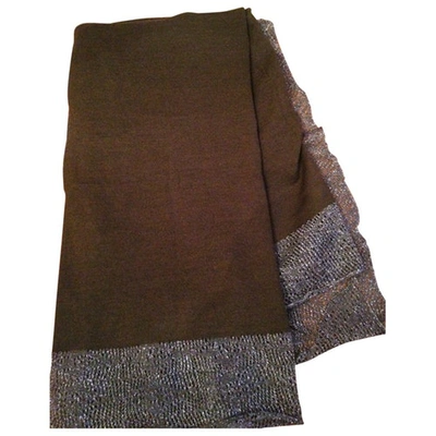 Pre-owned Pinko Khaki Wool Scarf