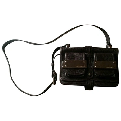 Pre-owned Roberto Cavalli Leather Clutch Bag In Black