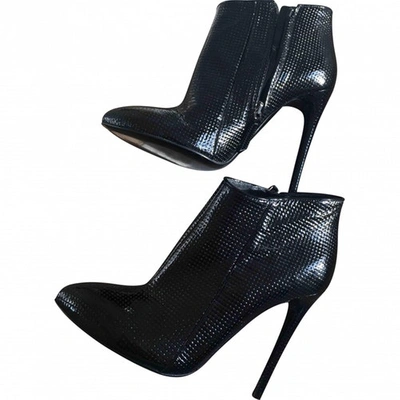 Pre-owned Nina Ricci Patent Leather Boots In Black