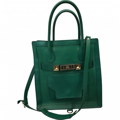 Pre-owned Proenza Schouler Ps11 Leather Tote In Green