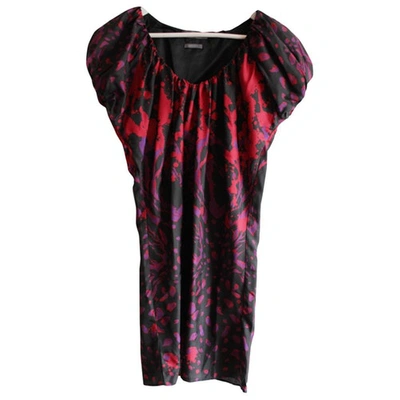Pre-owned Mcq By Alexander Mcqueen Silk Mid-length Dress In Black