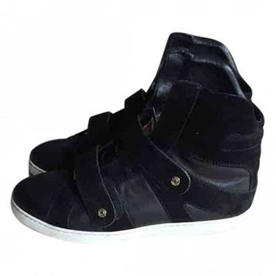 Pre-owned Jimmy Choo Leather Trainers In Black