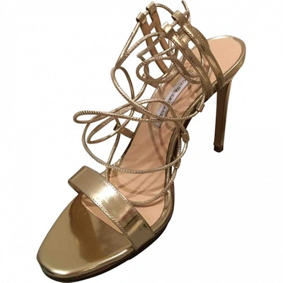 Pre-owned Bionda Castana Leather Heels In Gold