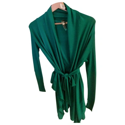 Pre-owned Bcbg Max Azria Silk Cardi Coat In Green