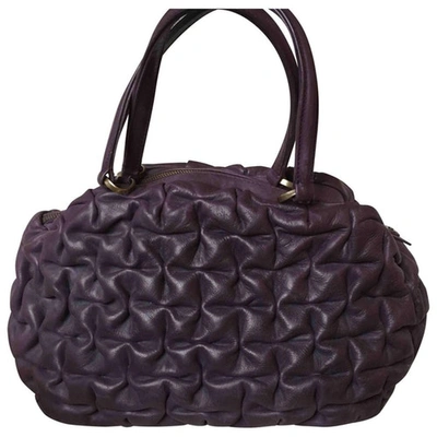 Pre-owned Orciani Leather Handbag In Purple