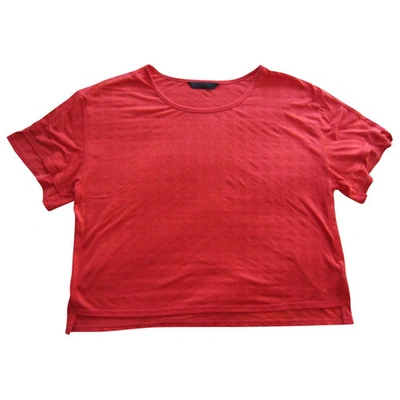 Pre-owned Karl Lagerfeld Red Cotton Top