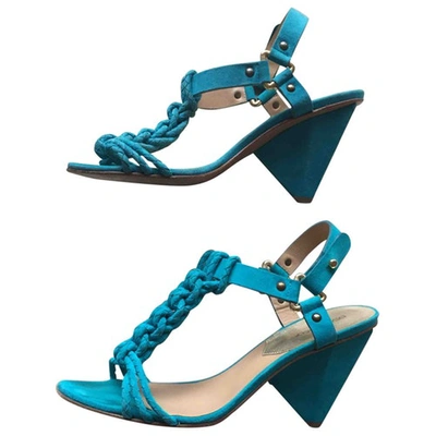 Pre-owned Dsquared2 Leather Sandal In Turquoise