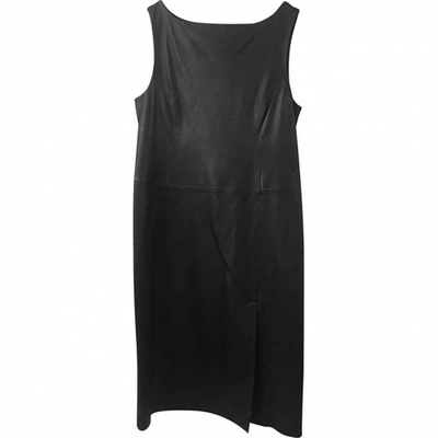 Pre-owned Raoul Leather Mid-length Dress In Black