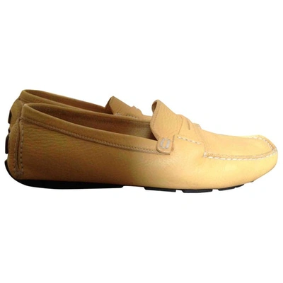 Pre-owned Heschung Leather Flats In Yellow