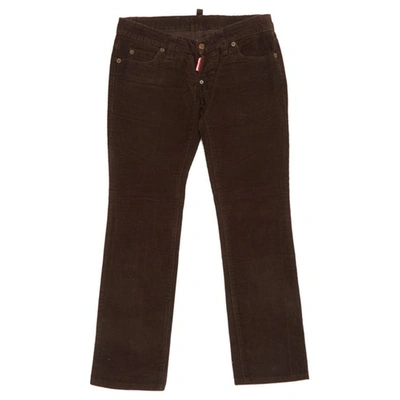 Pre-owned Dsquared2 Straight Pants In Brown