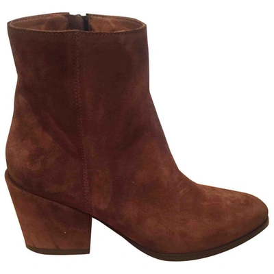 Pre-owned Buttero Ankle Boots In Brown