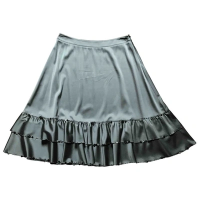 Pre-owned Moschino Silk Mid-length Skirt In Grey