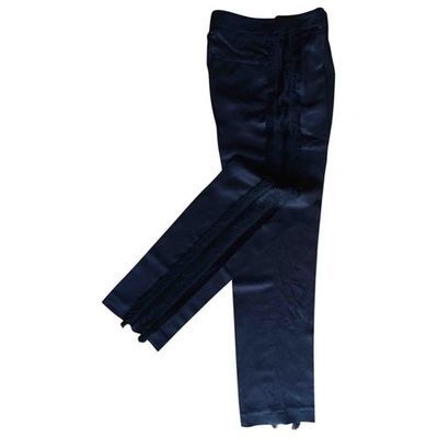 Pre-owned Sandro Straight Pants In Black