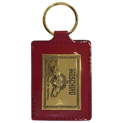 Pre-owned Moschino Leather Key Ring In Red