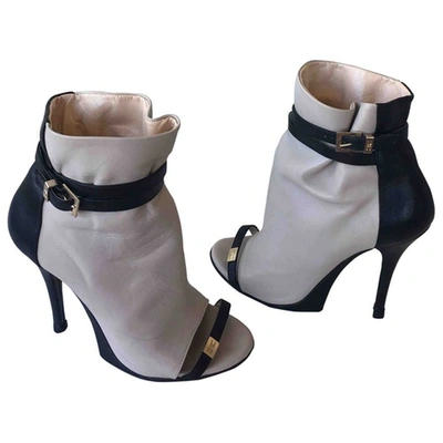 Pre-owned Elisabetta Franchi Leather Heels In Beige