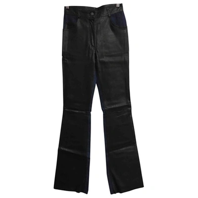 Pre-owned Jitrois Leather Trousers In Black