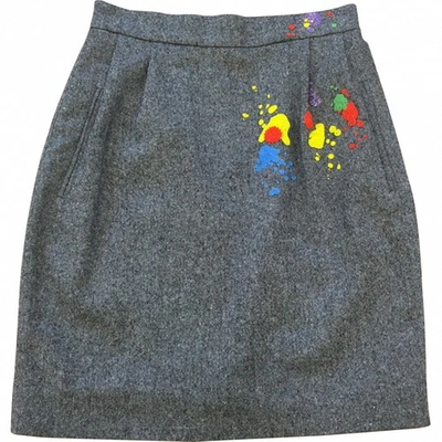 Pre-owned Charlotte Olympia Wool Mini Skirt In Grey