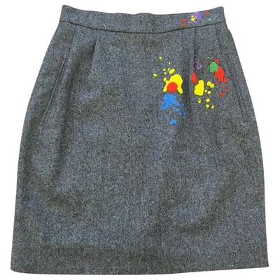 Pre-owned Olympia Le-tan Wool Mini Skirt In Grey