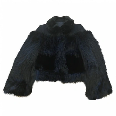 Pre-owned Marc Jacobs Faux Fur Caban In Black