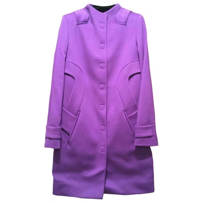 Pre-owned Versace Wool Coat In Purple