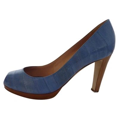 Pre-owned Sergio Rossi Blue Leather Heels