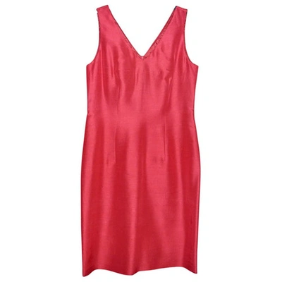 Pre-owned Gerard Darel Silk Mid-length Dress In Red