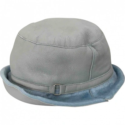 Pre-owned Karl Donoghue Leather Hat In Blue