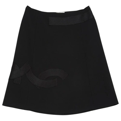 Pre-owned Prada Wool Mini Skirt In Black