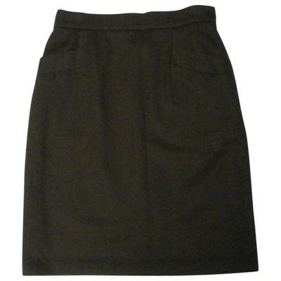 Pre-owned Saint Laurent Wool Mini Skirt In Brown