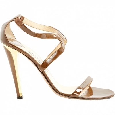 Pre-owned Jimmy Choo Patent Leather Sandals In Brown