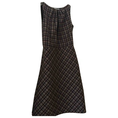 Pre-owned Dior Wool Maxi Dress In Brown