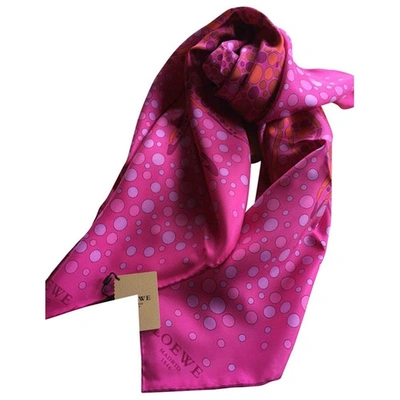 Pre-owned Loewe Silk Neckerchief In Pink