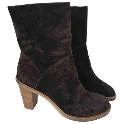 Pre-owned Robert Clergerie Ankle Boots In Brown