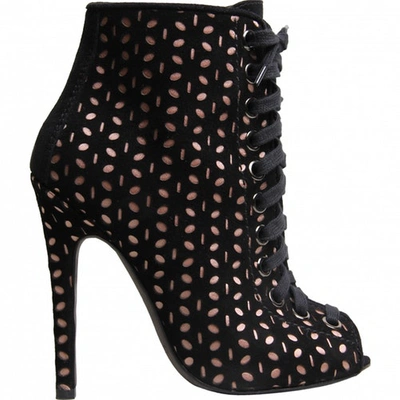 Pre-owned Giambattista Valli Lace Up Boots In Black