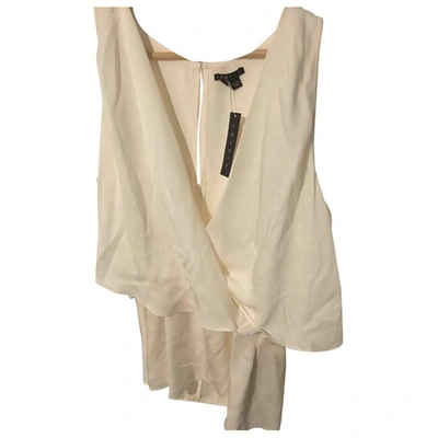 Pre-owned Theory Silk Blouse In Beige
