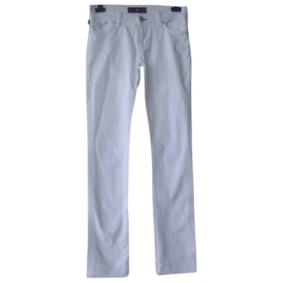 Pre-owned Victoria Beckham White Cotton - Elasthane Jeans