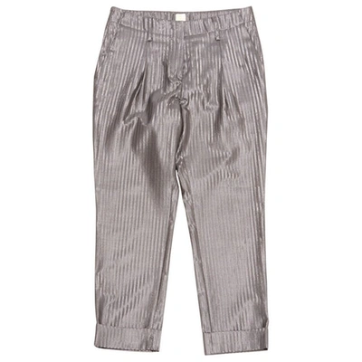 Pre-owned True Royal Trousers In Silver
