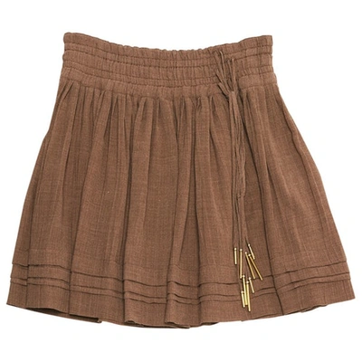 Pre-owned Bally Wool Mini Skirt In Brown
