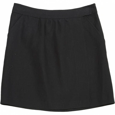 Pre-owned Derek Lam Linen Mini Skirt In Black