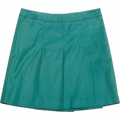 Pre-owned Miu Miu Mini Skirt In Green