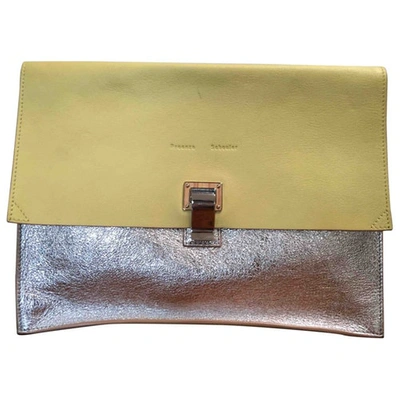 Pre-owned Proenza Schouler Leather Clutch Bag In Yellow