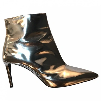Pre-owned Balenciaga Leather Ankle Boots In Metallic