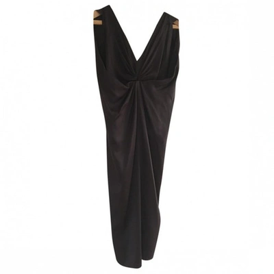 Pre-owned Balenciaga Silk Mid-length Dress In Brown