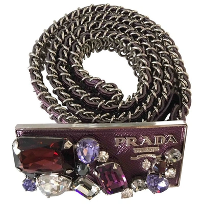 Pre-owned Prada Belt In Purple