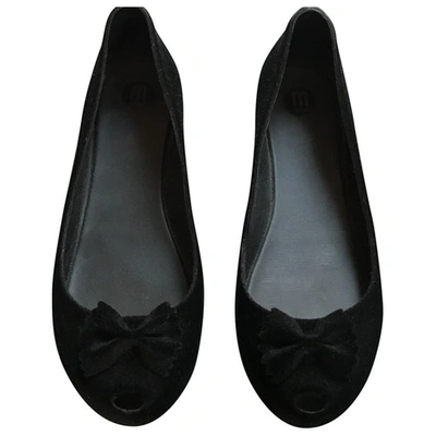 Pre-owned Melissa Ballet Flats In Black