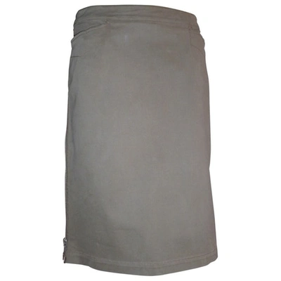 Pre-owned Trussardi Mid-length Skirt In Khaki