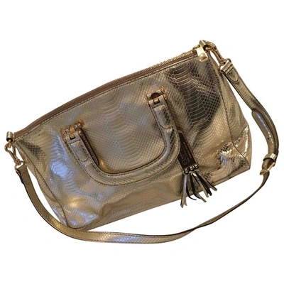 Pre-owned Lauren Ralph Lauren Leather Handbag In Gold