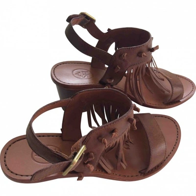 Pre-owned Ash Leather Sandals In Camel