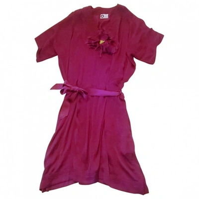 Pre-owned Lanvin Mid-length Dress In Burgundy